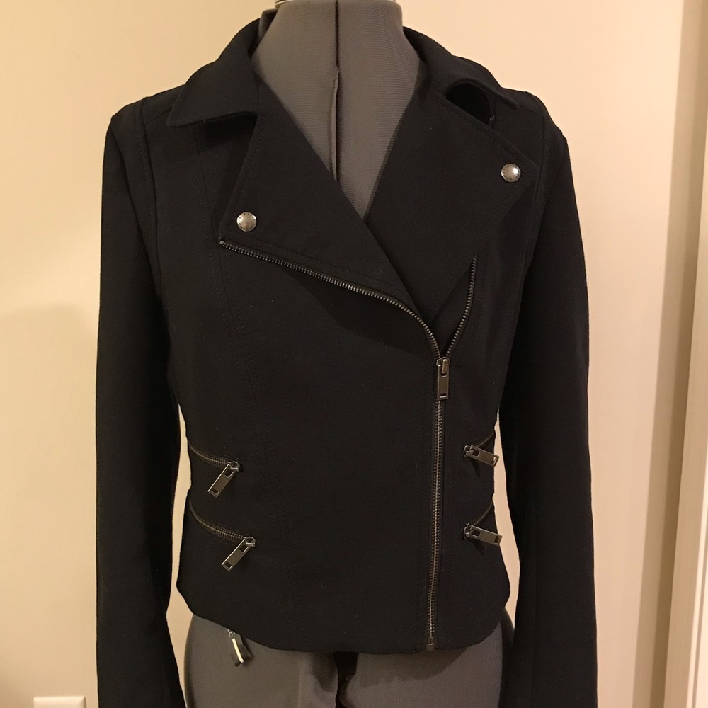 Banana Republic black Moto jkt - petite